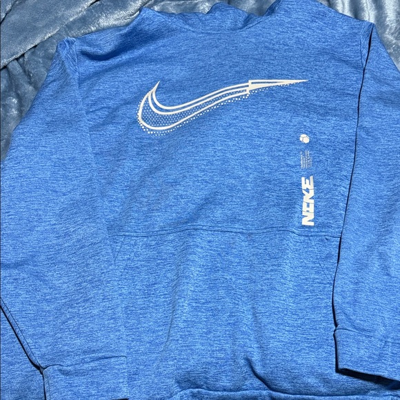 Nike Other - Nike Blue Heather Pullover Hoodie with White Swoosh